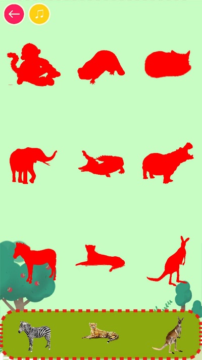 儿童动物贴纸游戏-游戏截图2